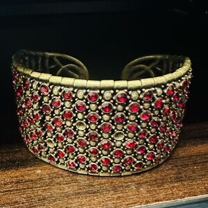 Elegant Red Gemstone Women's Bracelet